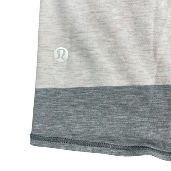 LULULEMON All Tied Up Tank Sz 6 Bold Stripe Heathered Medium Grey Angel White - Picture 5 of 5